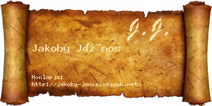 Jakoby János névjegykártya