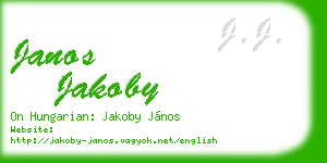 janos jakoby business card